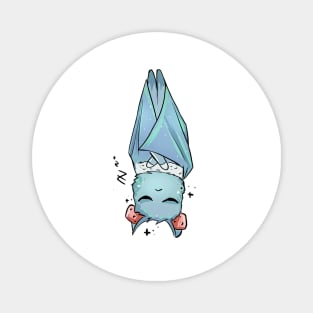 light blue cute bat sleeping upside down Magnet